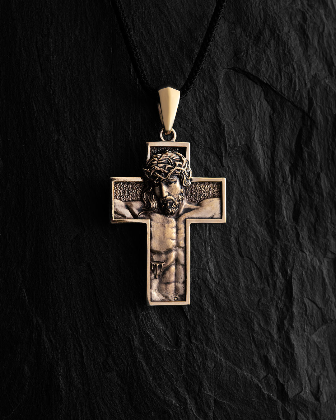 Cross REDEMPTION. JESUS CHRIST (14k yellow gold)