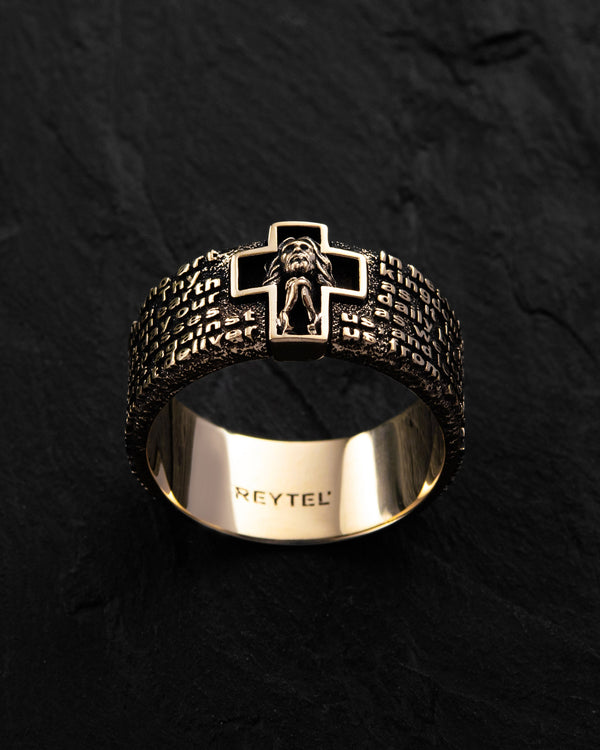 Ring PRAYER OUR FATHER (14k yellow gold)