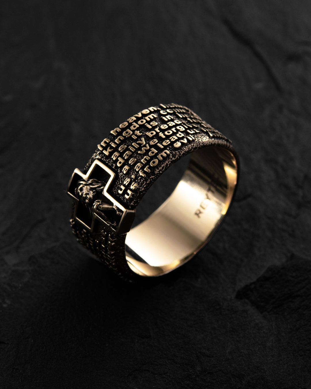 Ring PRAYER OUR FATHER (14k yellow gold)