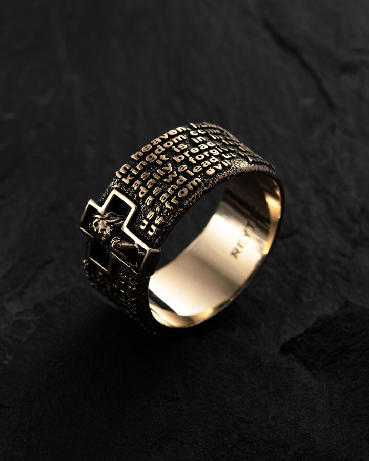 Ring PRAYER OUR FATHER (14k yellow gold)