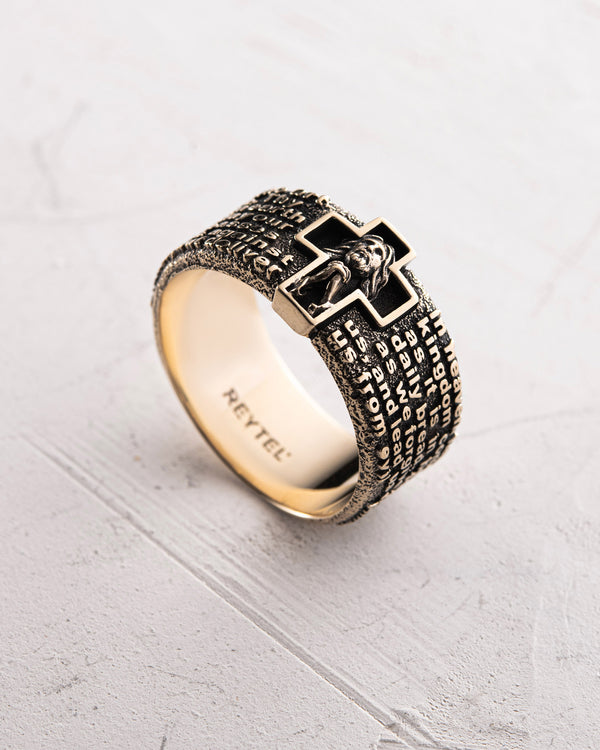 Ring PRAYER OUR FATHER (14k yellow gold)