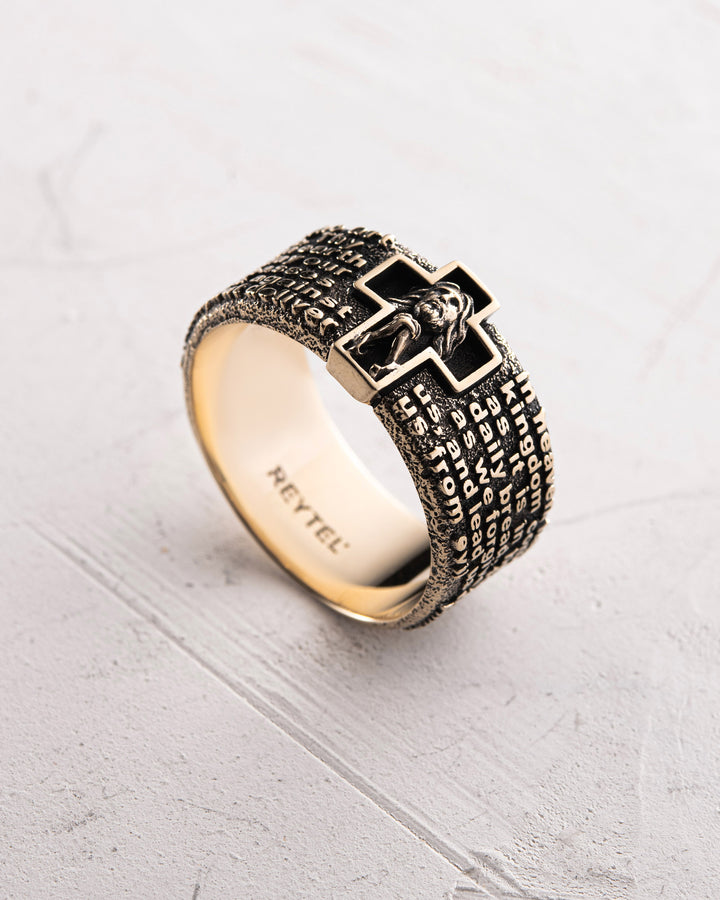Ring PRAYER OUR FATHER (14k yellow gold)