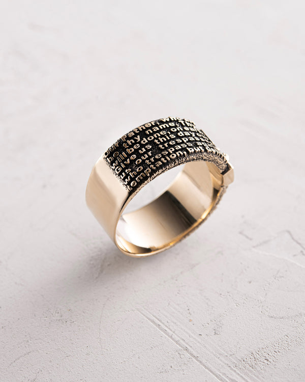 Ring PRAYER OUR FATHER (14k yellow gold)