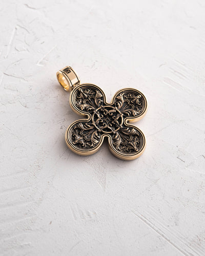 Cross JESUS AND THE FOUR ARCHANGELS (14k yellow gold)