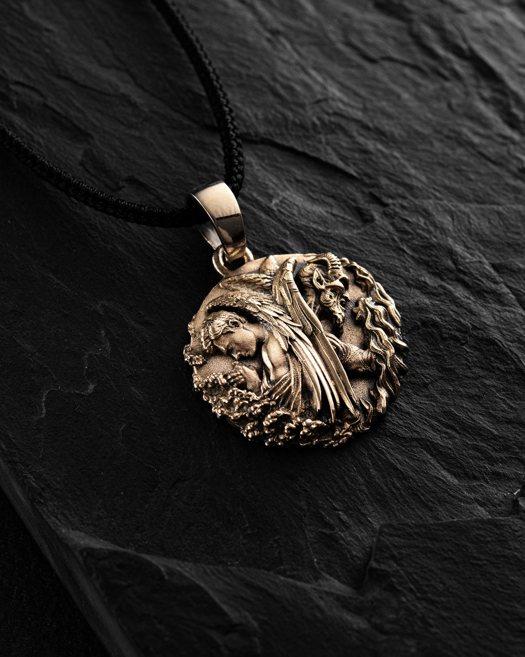 Pendant ANGEL AND DEMON (14k yellow gold)
