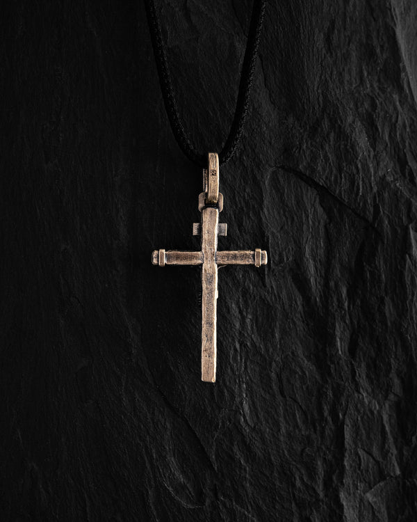 Cross CRUCIFIXION of JESUS. INRI (14k yellow gold)
