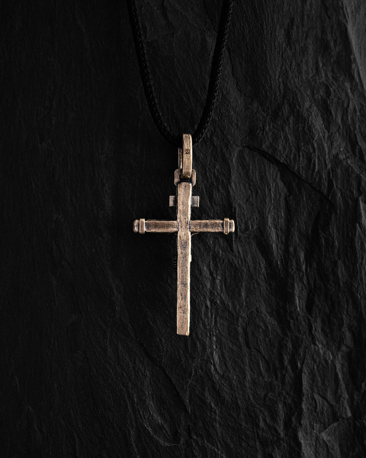 Cross CRUCIFIXION of JESUS. INRI (14k yellow gold)