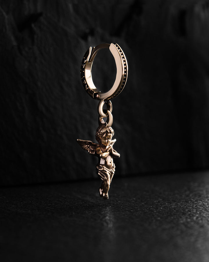 Single earring ANGEL OF LIGHT (14k yellow gold)