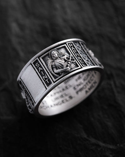 Silver ring ARCHANGELS PROTECTION
