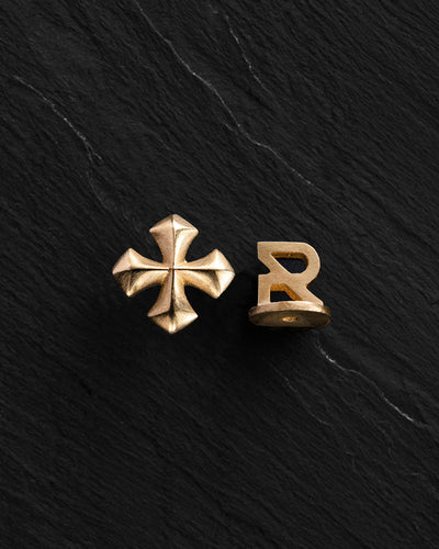 Mono earring CROSS PATTÉE (14k yellow gold)