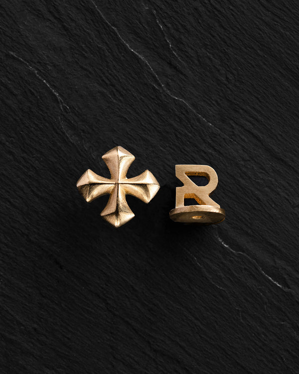 Mono earring CROSS PATTÉE (14k yellow gold)