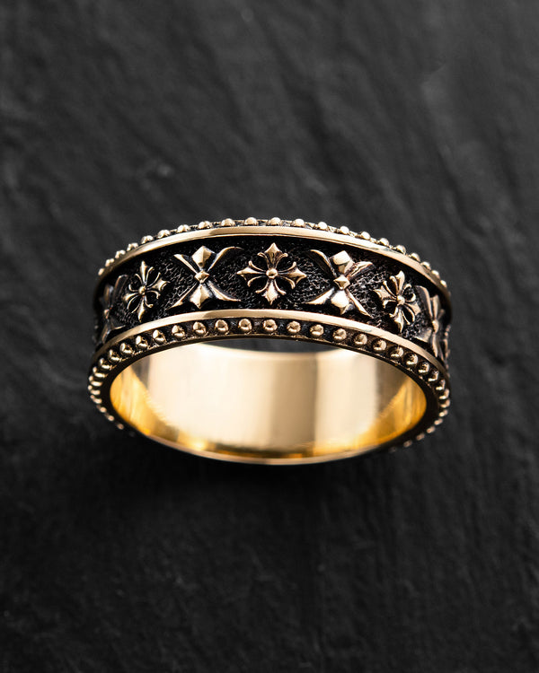 Anello CELTIC KNIGHT PATTERN (oro giallo 14k)