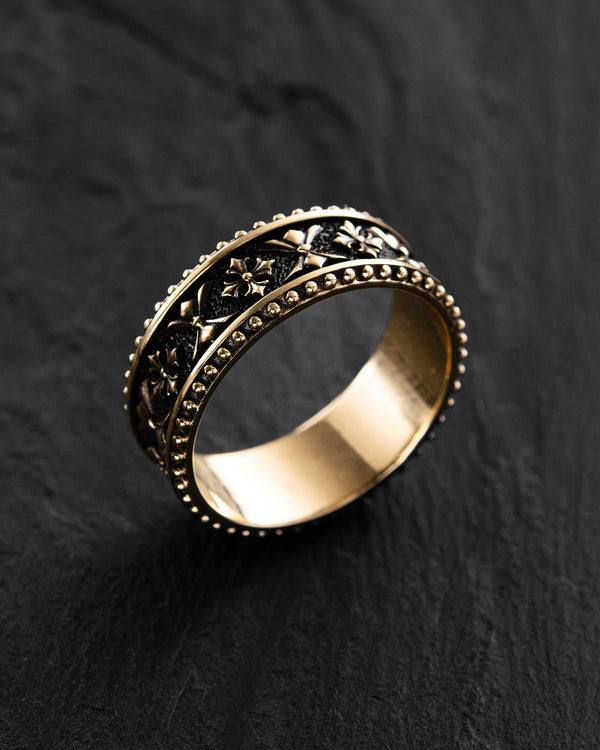 Anello CELTIC KNIGHT PATTERN (oro giallo 14k)