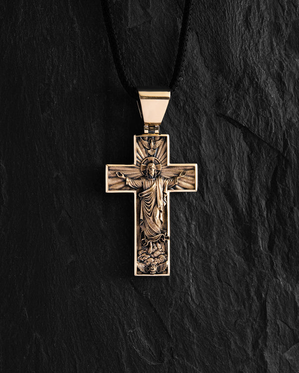 Cross ASCENSION OF JESUS CHRIST (14k yellow gold)
