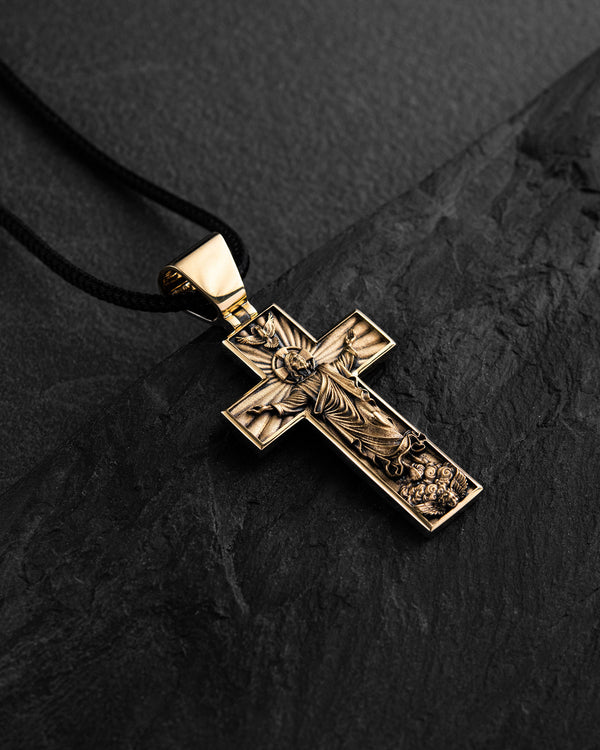 Cross ASCENSION OF JESUS CHRIST (14k yellow gold)