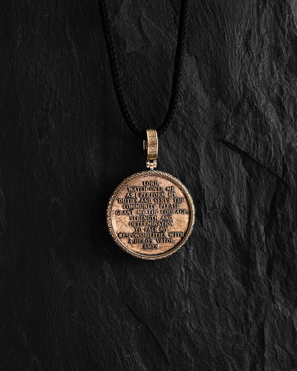 Pendant ST. ARCHANGEL MICHAEL: PRAYER (14k yellow gold)