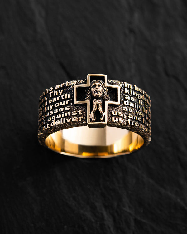 Ring PRAYER OUR FATHER (14k yellow gold)