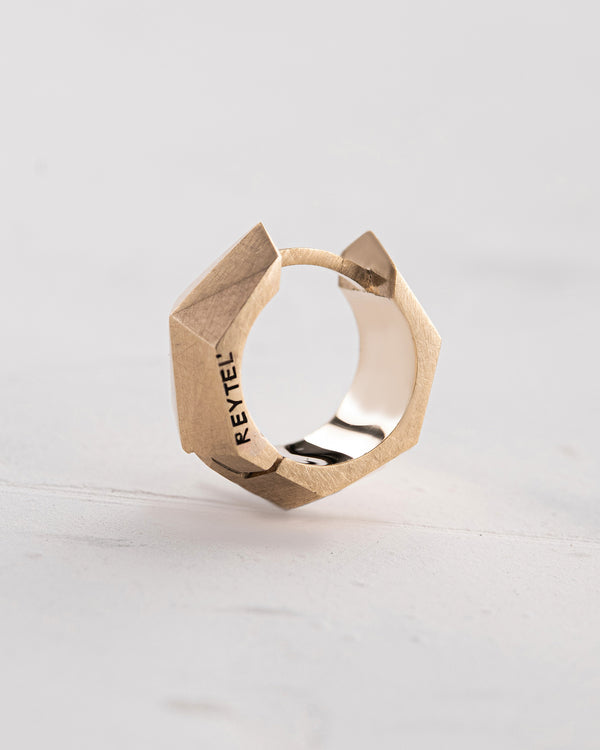 Earring - ring FACETS (14k yellow gold)