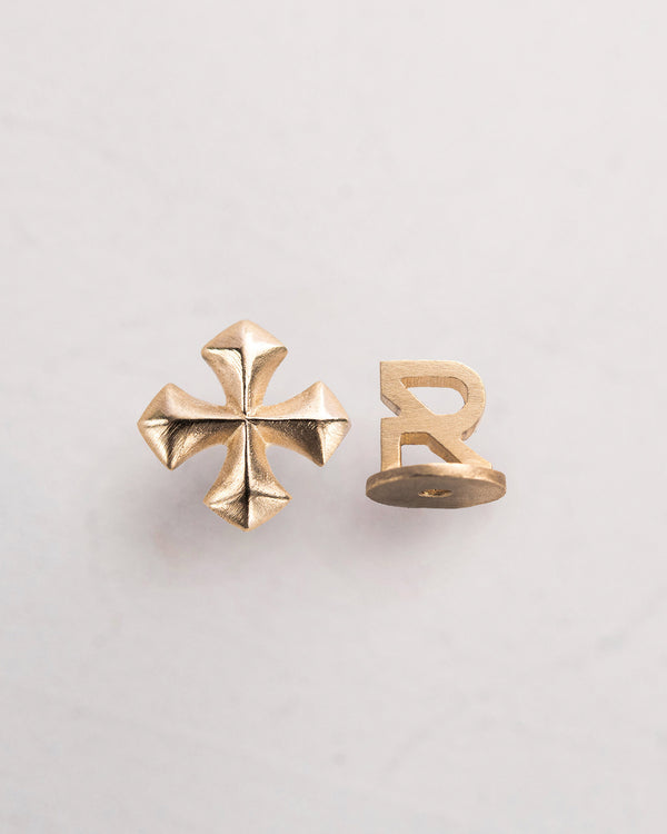 Mono earring CROSS PATTÉE (14k yellow gold)