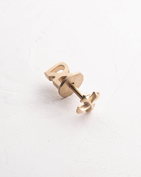 Mono earring CROSS PATTÉE (14k yellow gold)