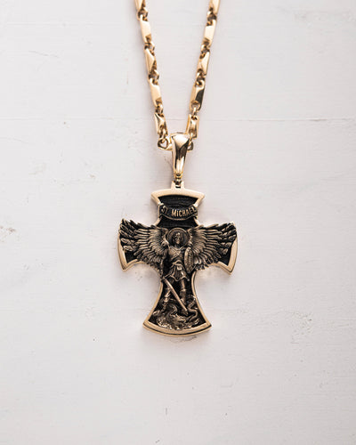 Cross ST. ARCHANGEL MICHAEL (14k yellow gold)