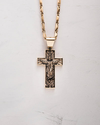Cross ASCENSION OF JESUS CHRIST (14k yellow gold)