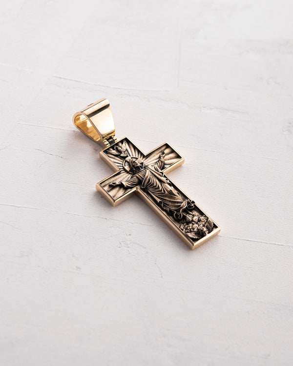 Cross ASCENSION OF JESUS CHRIST (14k yellow gold)