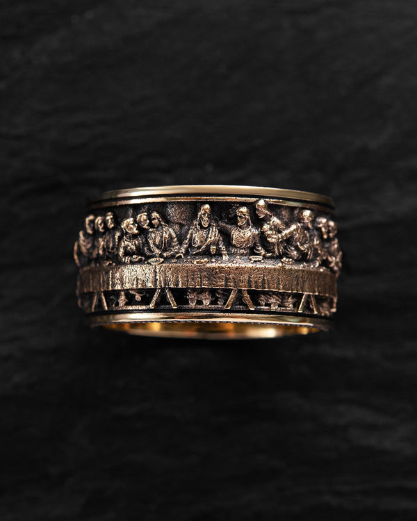 Ring THE LAST SUPPER (Leonardo) 14k yellow gold