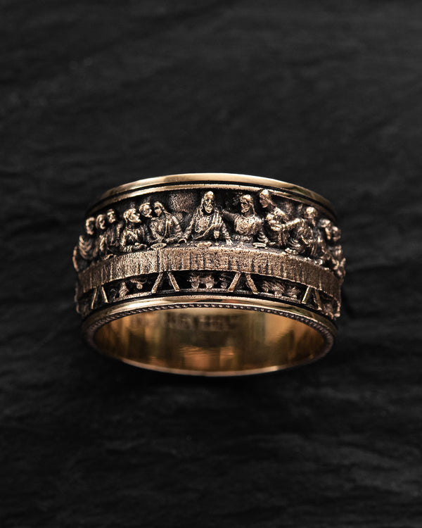 Ring THE LAST SUPPER (Leonardo) 14k yellow gold