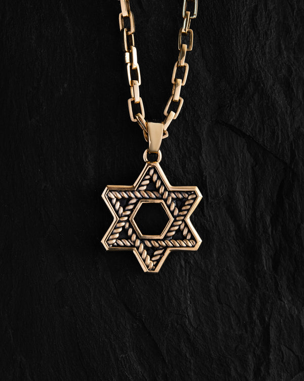 Pendant STAR OF DAVID (14k yellow gold)