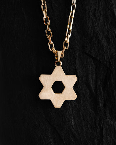 Pendant STAR OF DAVID (14k yellow gold)