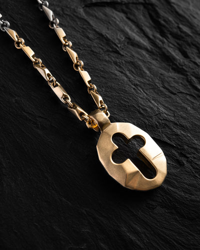 Pendant – cross SHIELD of FAITH (14k yellow gold)