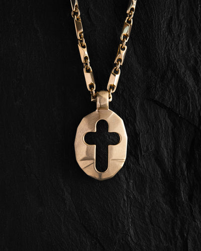 Pendant – cross SHIELD of FAITH (14k yellow gold)