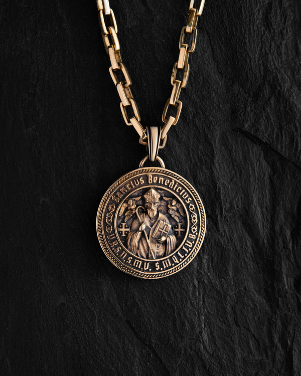 Pendant SANCTUS BENEDICTUS (14k yellow gold)