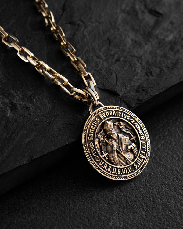 Pendant SANCTUS BENEDICTUS (14k yellow gold)