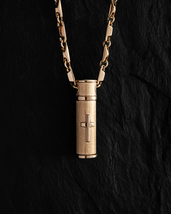 Pendant RELIQUARY WITH THE CROSS (14k yellow gold)