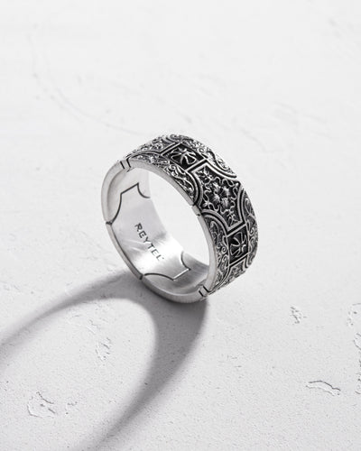 Silver ring MALTESE TEMPLAR CROSS