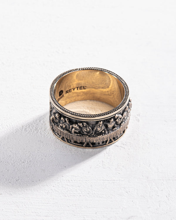Ring THE LAST SUPPER (Leonardo) 14k yellow gold