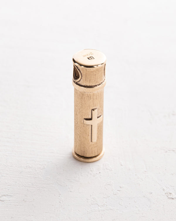 Pendant RELIQUARY WITH THE CROSS (14k yellow gold)