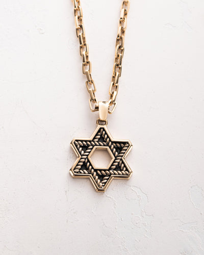 Pendant STAR OF DAVID (14k yellow gold)