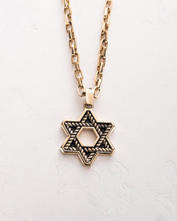 Pendant STAR OF DAVID (14k yellow gold)