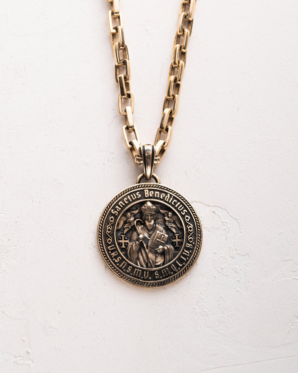 Pendant SANCTUS BENEDICTUS (14k yellow gold)