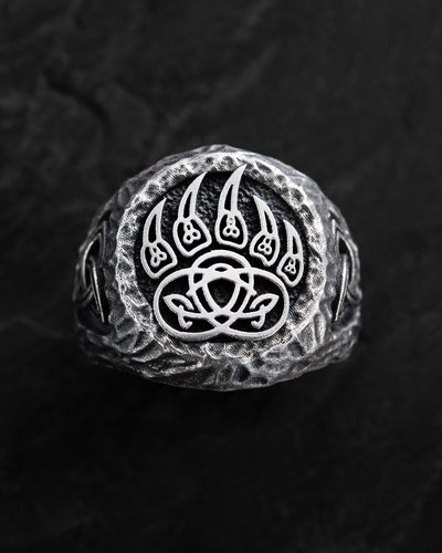 Silver ring BEAR PAW