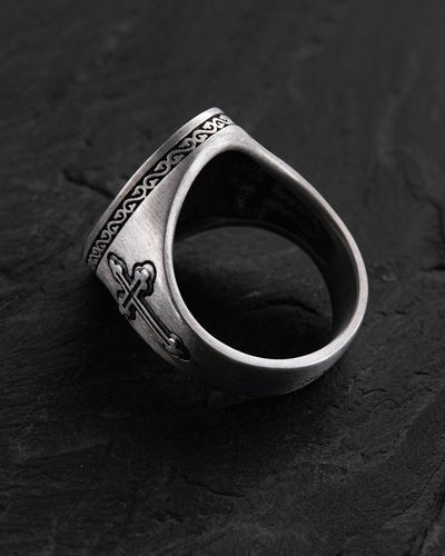 Silver ring SAINT MICHAEL PROTECT US