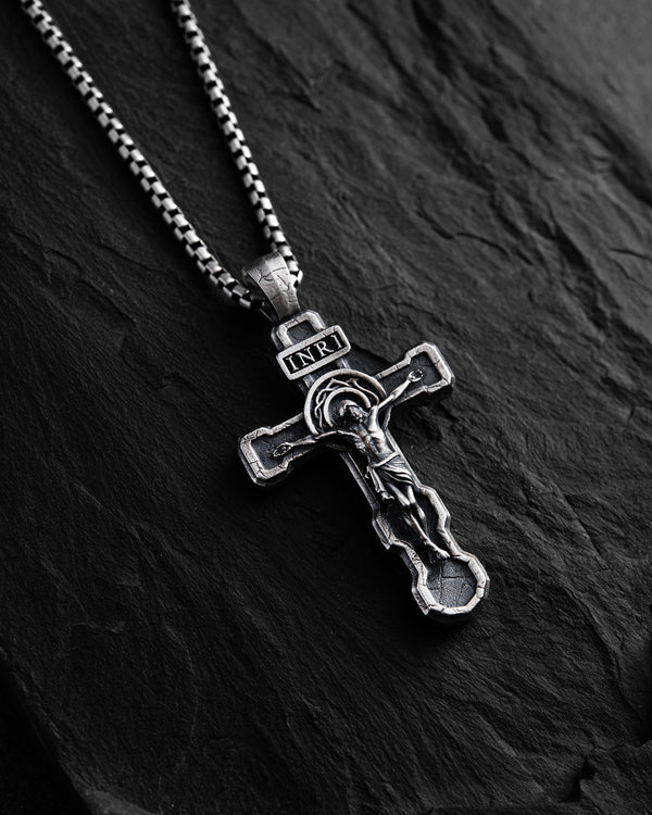 Silberkreuz FILIUS UNIGENITUS DEI. INRI