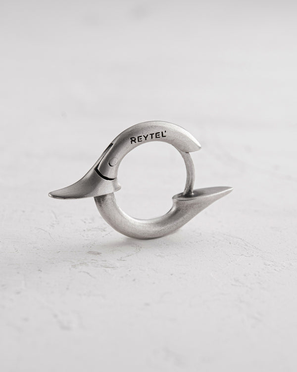 Silver hoop earring TACTUS