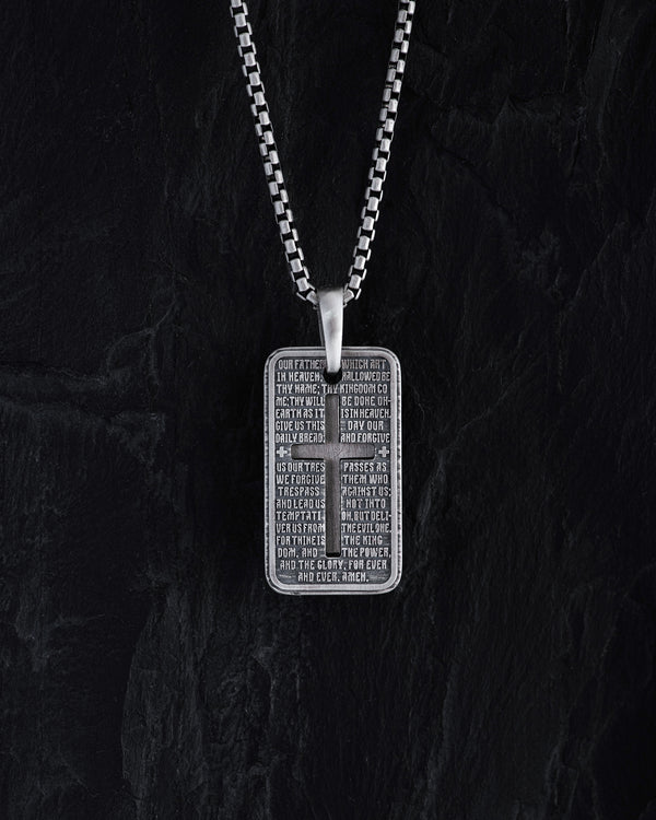 Pendentif en argent NOTRE PÈRE avec une croix