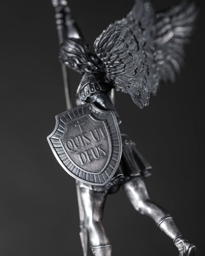 Handgefertigte Silberskulptur ST. MICHAEL ERZENGEL