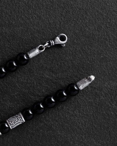 RUNES Herrenarmband (Silber, Milanaise, Onyx)