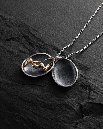 Pendentif en argent SECRET DESIRE (Incrustation d'or)